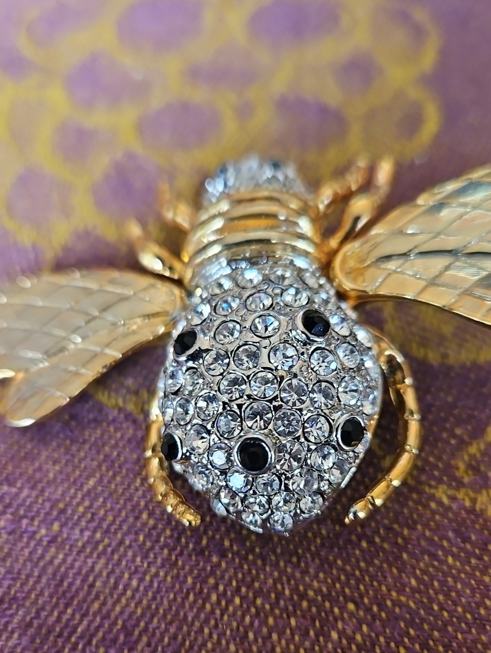 Vintage Large Rhinestone Bee - Picture 4 of 4